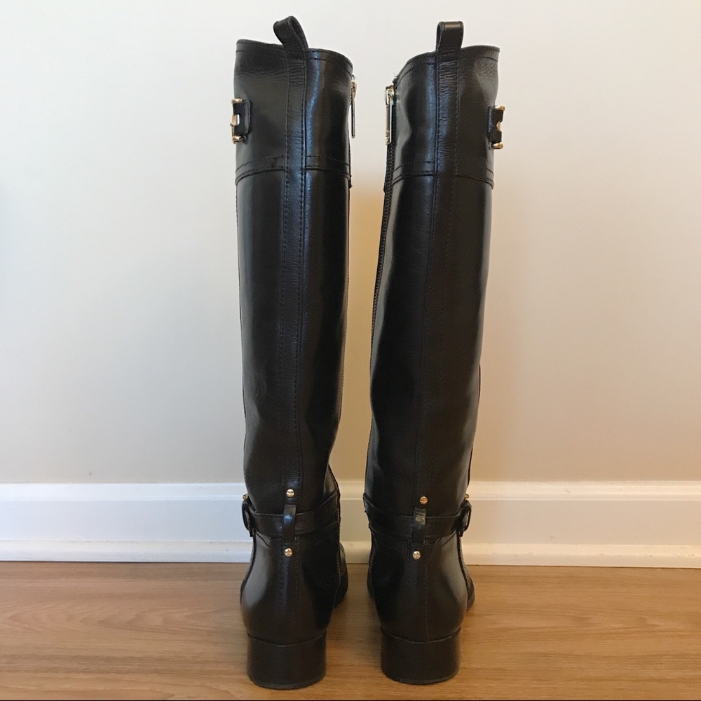 Tory Burch Black Leather Tall Boots, Size 7.5 - Picture 4 of 7